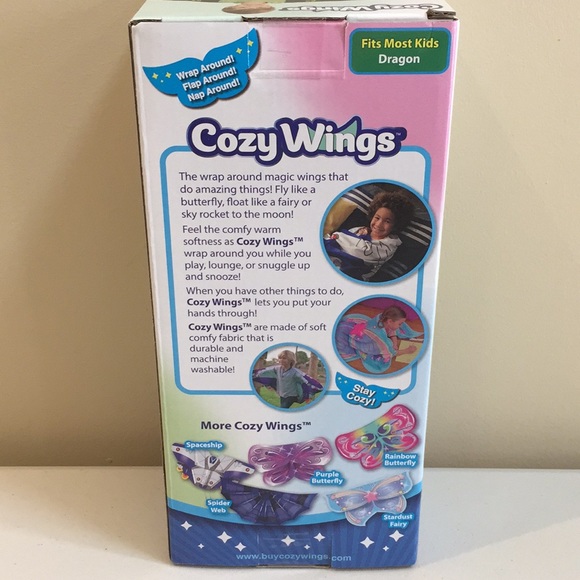 Cozy Wings Dragon Kids Wings Wearable Blanket Wrap New in Package - Picture 7 of 11